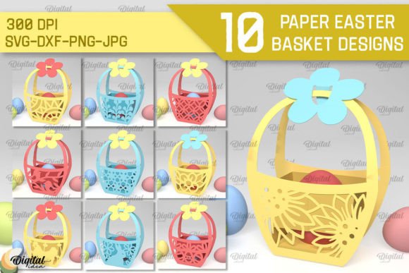 3D Easter Basket Paper Cut Bundle