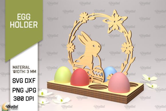3D Easter Egg Holder Laser Cut: Digital Design Files
