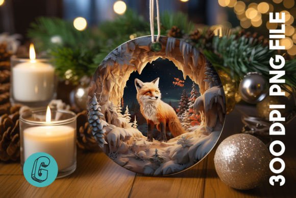 3D Fox Break Through Ornament (08): A Creative Digital Asset