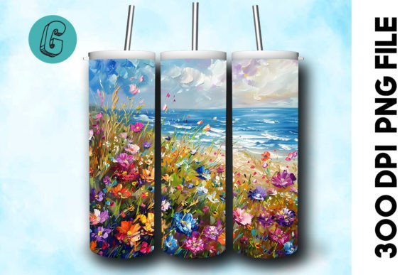 3D Oil Paint Floral Tumbler Wrap 37