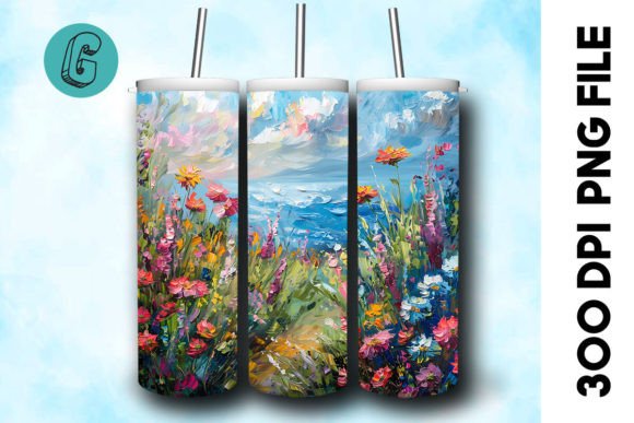 3D Oil Paint Floral Tumbler Wrap: A Versatile Digital Asset