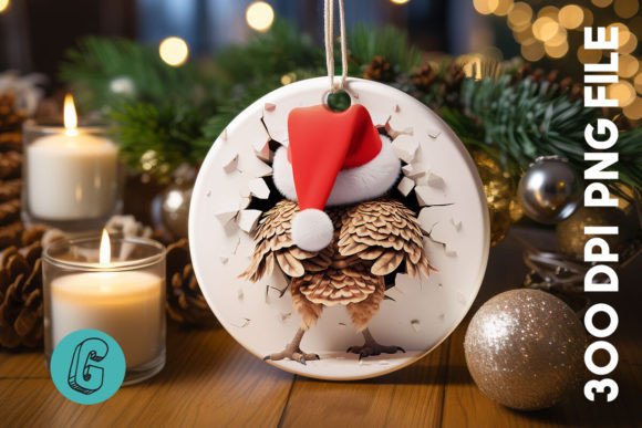 3D Owl Break Through Ornament Back: A Creative Design Asset