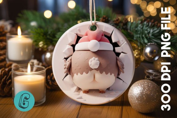 3D Owl Break Through Ornament Back: A Stunning Digital Design Asset