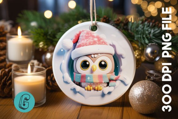 3D Owl Break Through Ornament Front (96) for Creative Projects