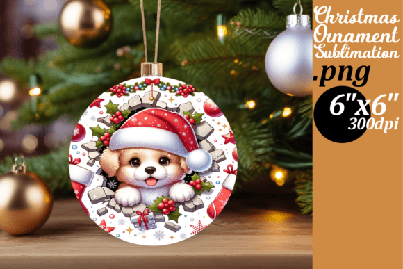 3D Wall Hole Xmas Ornaments PNG for Sublimation
