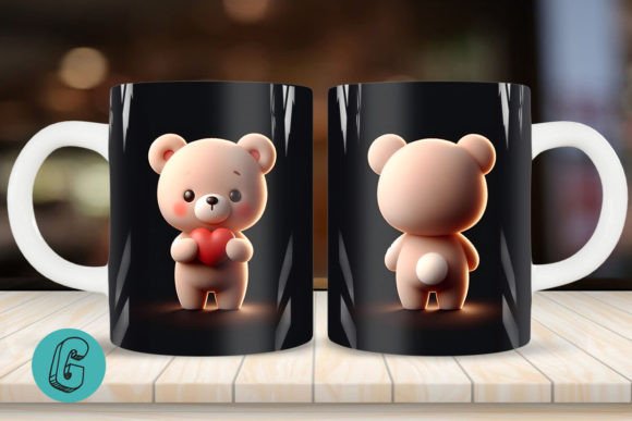 Cute Bear 2 Sided 3D Mug Wrap Set (16)