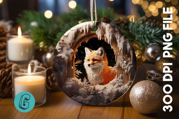 Discover the 3D Fox Break Through Ornament (02)