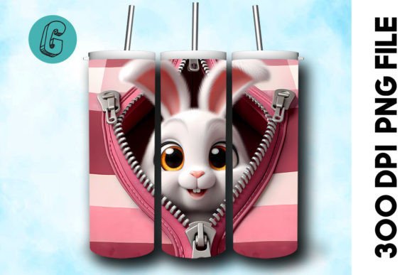 Rabbit 3D Valentine Tumbler Wrap Design for DIY Projects