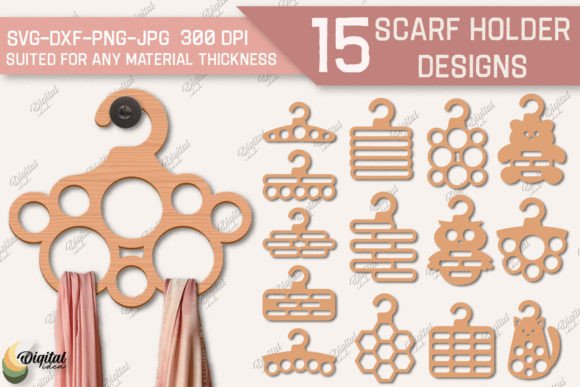 Scarf Holder SVG Bundle: 3D Scarf Hanger Designs